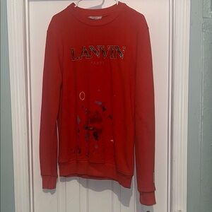 Lanvin Red Artistic Sweatshirt